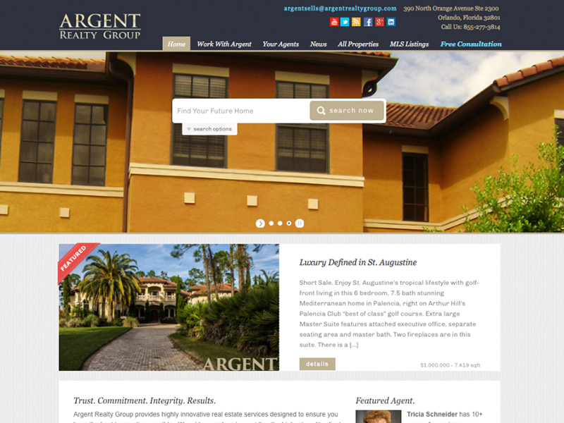 Argent Realty Group website design & development by Rodezno Studios.