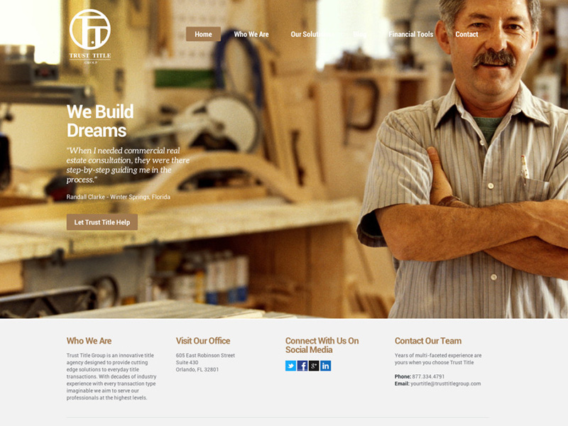 Trust Title website redesign development by Rodezno Studios.