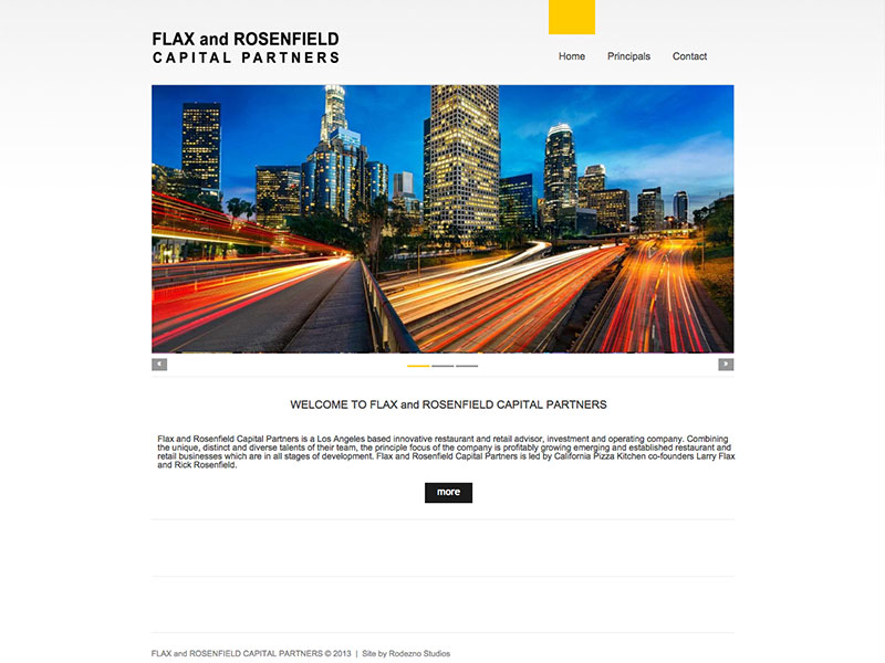 Flax and Rosenfield Capital Partner website by Rodezno Studios.